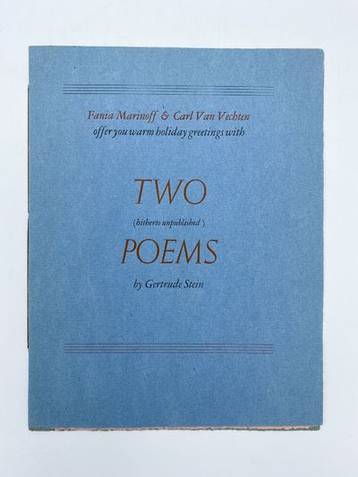 [Cover title:] Two (hitherto unpublished) Poems
