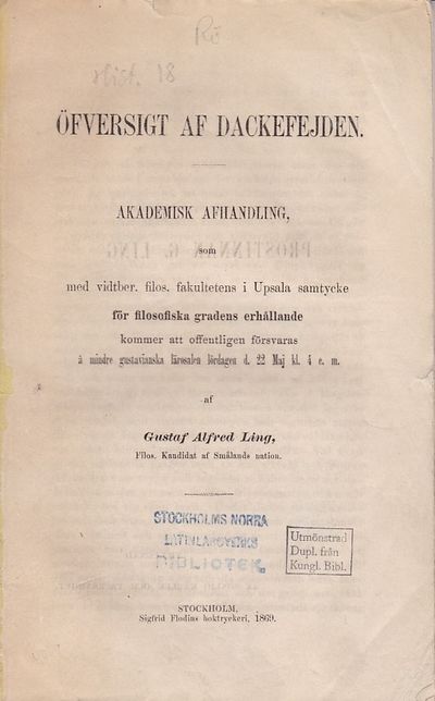 Öfversigt af Dackefejden. Ak. avh.