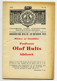 Bokauktion den 26-29 oktober 1959. Böcker ur…