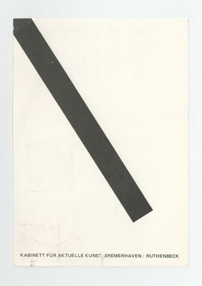 Exhibition postcard: Reiner Ruthenbeck (3-28 April 1976)