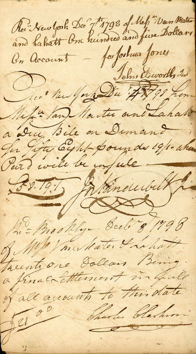 Manuscript Receipt Book of Gilbert Van Mater of Brooklyn, New York, 1798-1830