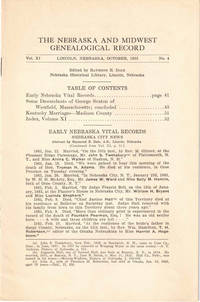 The Nebraska and Midwest Genealogical Record Vol. XI, No. 4, October 1933