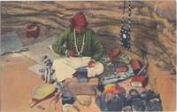 Navajo Indian Silversmith Plying his Trade, at Gallup, N.M. unused linen Postcard