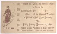 Printed Invitation to Second Select Ball of the Wyandot Wheelmen - Image of the Modern Wheelwoman
