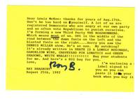 Note Signed (Death Is a Lonely Business) by Ray Bradbury - Paperback - Signed - from Revere Books, ABAA & IOBA (SKU: 111810)