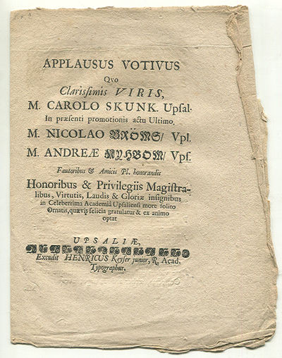 Applausus votivus qvo clarissimis viris, m.…