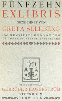 Fünfzehn exlibris gezeichnet von Greta Sellberg.
