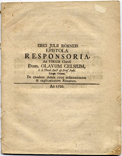 Epistola responsoria, ad virum clariss. dom.…