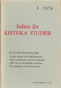 Häften för kritiska studier 2 1974.