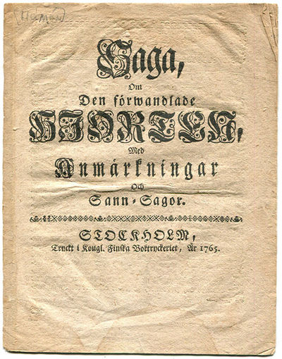 Saga, om den förwandlade hjorten, med…