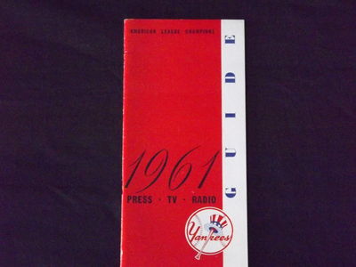 ew York Yankees 1961 Press TV Radio Guide.