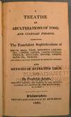 TREATISE ON ADULTERATIONS OF FOOD AND CULINARY POISONS