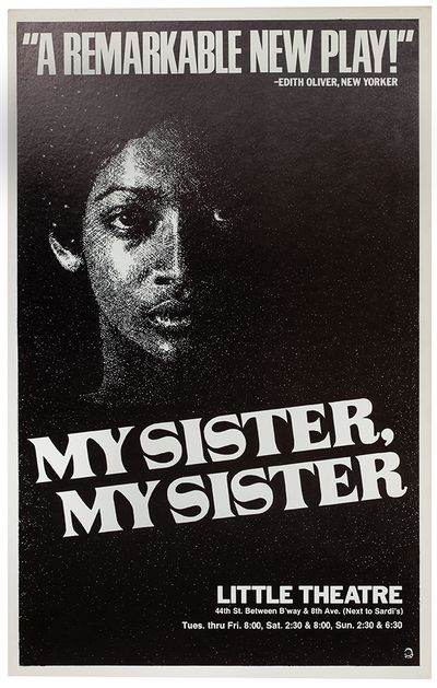 MY SISTER, MY SISTER (1974) Theatre window card