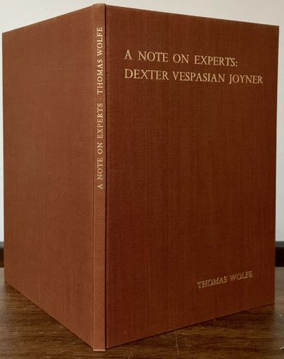 A Note On Experts: Dexter Vespasian Joiner