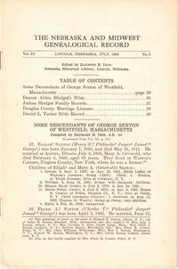 The Nebraska and Midwest Genealogical Record Vol. XI, No. 3, July 1933