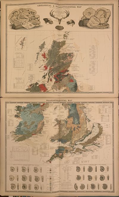 Edinburgh and London: William Blackwood and Sons, 1854. unbound. Map. Color lithograph. 2 sheets unj...