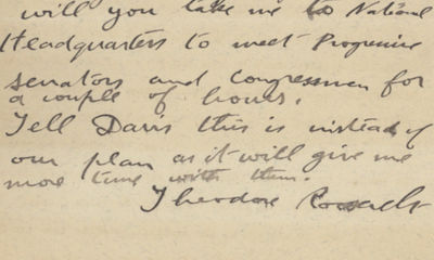 Theodore Roosevelt Seeks to Hold Together the Progressive Party, Meeting With Congressmen and Senators of the Party in the Wake of their 1912 defeat