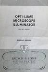Opti-Lume Microscope Illuminator. Cat. no. 31-33-02. Reference Manual.