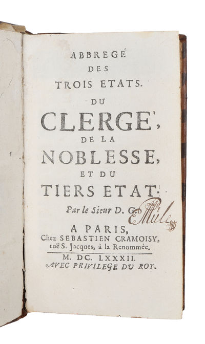 Abbrege des trois etats du clergé, de la…