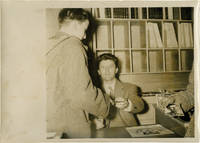 Gerard Philippe signing autographs (Collection of 7 original press photographs of the French actor)