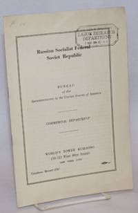 image of Russian Socialist Federal Soviet Republic. Bureau of the Representative in the United States of America. Commercial Department