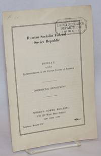 Russian Socialist Federal Soviet Republic. Bureau of the Representative in the United States of America. Commercial Department