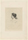 Fine head-and-shoulders portrait etching of the Swiss soprano by F[ernand] Desmoulin