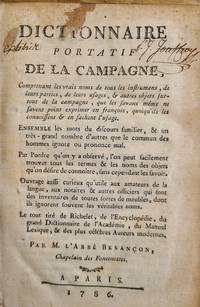 cover of DICTIONNAIRE PORTATIF DE LA CAMPAGNE
