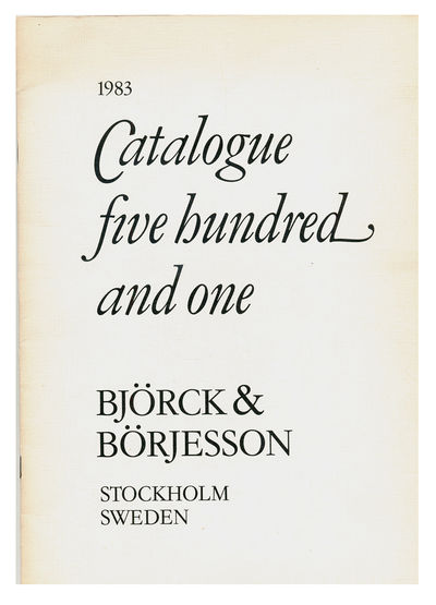 Björck & Börjesson. Catalogue five hundred and…
