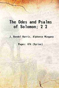 The Odes and Psalms of Solomon; Volume 2 1916 by - Alphonse - Paperback - 2016 - from Gyan Books (SKU: PB1111005883450)