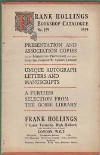 Frank Hollings Bookshop Catalogue: No. 159.; 1929