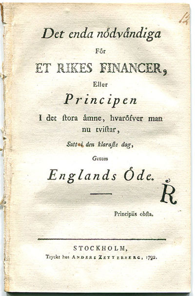 Det enda nödvändiga för et rikes financer, eller…