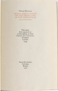 [SPECIAL PRESS] MORAL REFLECTIONS ON THE SHORT LIFE OF THE EPHEMERON