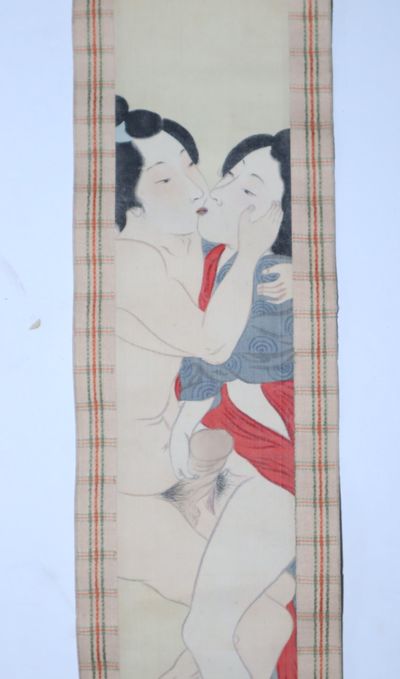 Meiji-Period Ukiyo-e Shunga Scroll