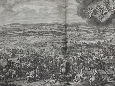 Histoire Militaire du Prince Eugene de Savoye, du Prince et Duc de Marlborough, et du Prince de Nassau-Frise. Ou l'on trouve un détail des Principales Actions de la dernière Guerre, & des Batailles & Sieges commandez par ces trois Généraux. Enrichie ... - [THE CLIMAX OF THE AUSTRIAN ARMY] (photo 3)