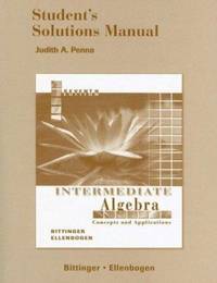 Student's Solutions Manual Intermediate Algebra : Concepts and Applications