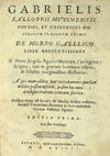 De morbo gallico [sic] liber absolutissimus a Petro Angelo Agatho Materate...Additus etiam est in calce de Morbo Callico tractatus, Antonii Fracanciani Bononiae in loco eminentis scientiae faeliciter legentis