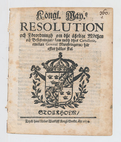 Kongl. may.tz resolution och förordningh om dhe…