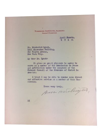 Typed Note, Signed, to Frederick Lynch, dated April 4, 1913