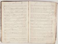 Musical manuscript collection of 23 anthems and other liturgical vocal music including Purcell's Te Deum