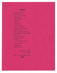 NIGHT by Lili; Robert Zaller (trans.) Bita - First Separate Edition - 1974 - from W. C. Baker Rare Books & Ephemera (SKU: 617)