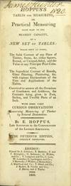 Hoppus's tables for measuring made easy to the meanest capacity, a new set of tables: which shew at sight, the solid content of any piece of timber...the superficial content of boards, glass painting...with some very curious observations concerning measuring...The fifteenth edition, greatly improved