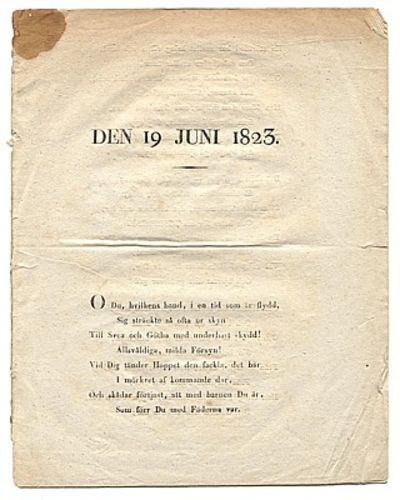 Den 19 juni 1823.
