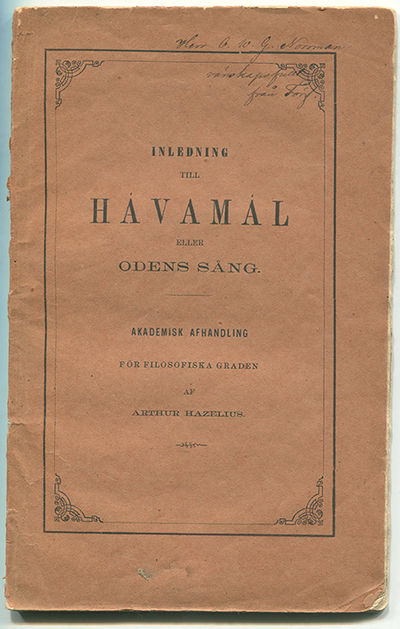 Inledning till Hávamál eller Odens sång. A.a.