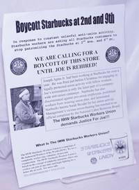 image of Boycott Starbucks at 2nd and 9th, in response to constant unlawful anti-union activity, Starbucks workers are asking all Starbucks customers to stop patronizing the Starbucks at 2nd Ave. and 9th St