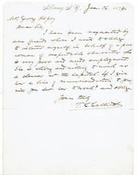 image of AUTOGRAPH LETTER SIGNED by the controversial politician and editor THEOPHILUS C. CALLICOT who served 2 years in prison for corruption.