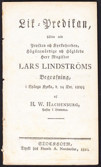 Lik-predikan, hållen wid prosten och kyrkoherden…