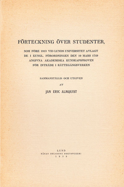 Förteckning över studenter, som före 1813 vid…