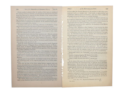 A Dynamical Theory of the Electromagnetic Field." Received October 27, 1864. (Abstract) (photo 2)