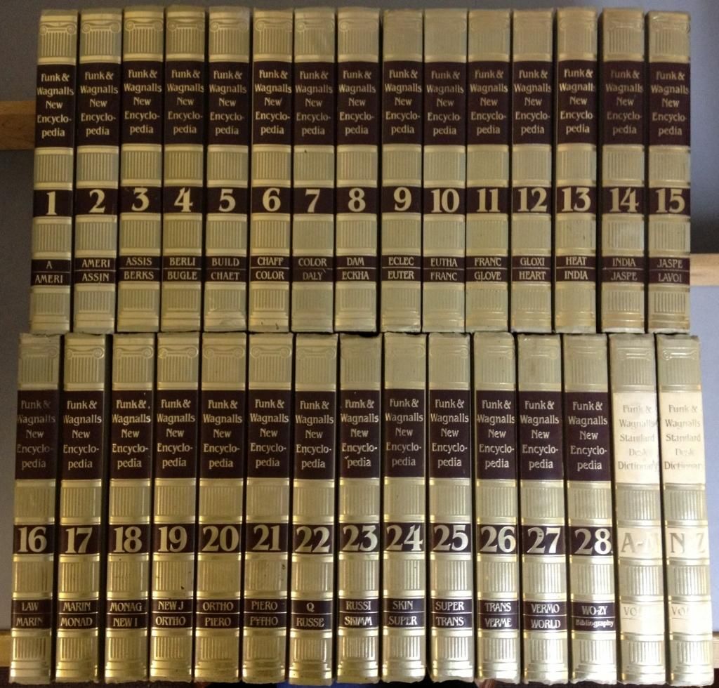 Funk & Wagnalls New Encyclopedia (28 Volumes) and The Standard Desk Dictionary (2 Volumes) by Leon L Bram, Robert S Phillips, Norma H Dickey - 1983